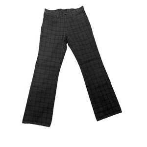 Comme Ca Ism Plaid Pants Mens 30 Gray Black Tartan Slim Straight Cotton